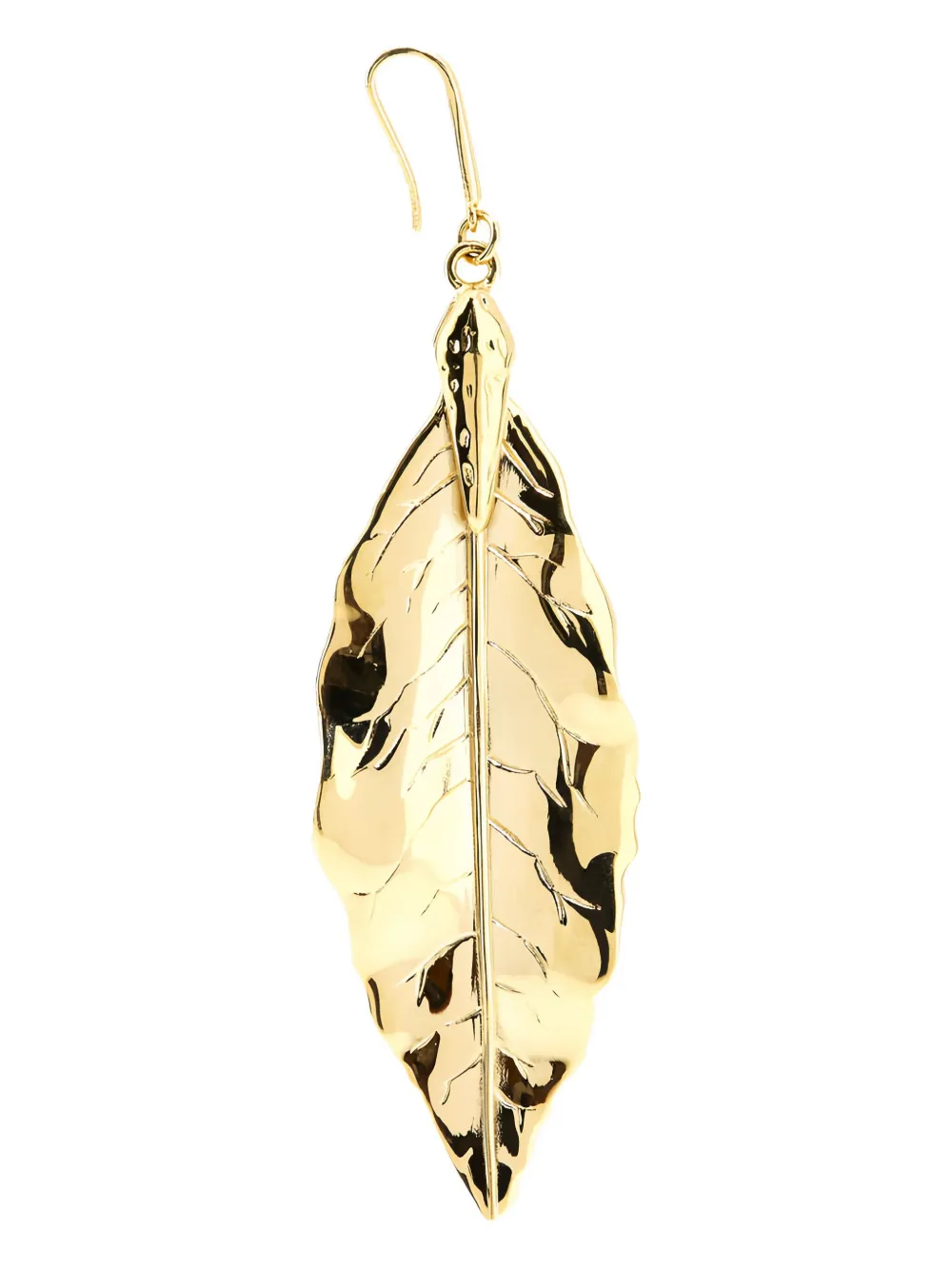 Roberto Cavalli Leaf-shaped Brass Earrings In Gold