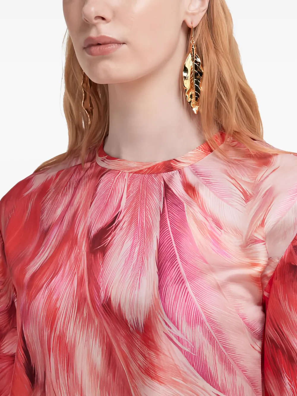 Roberto Cavalli Leaf-shaped Brass Earrings In Gold