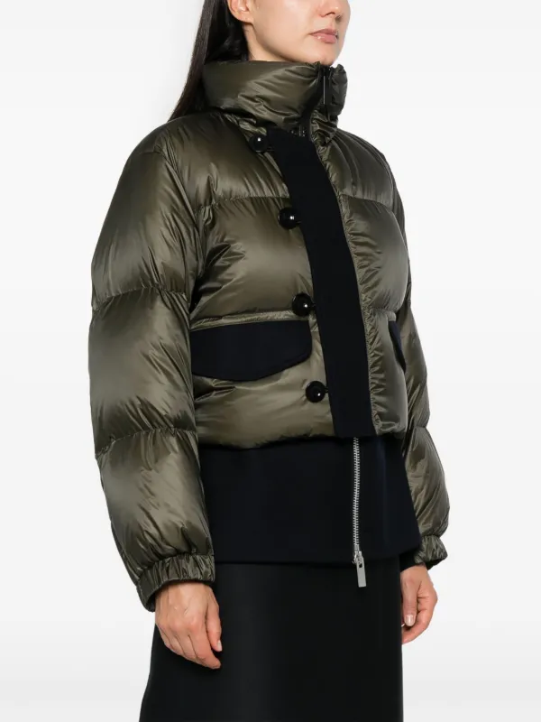 Sacai Layered Puffer Jacket Green FARFETCH AZ