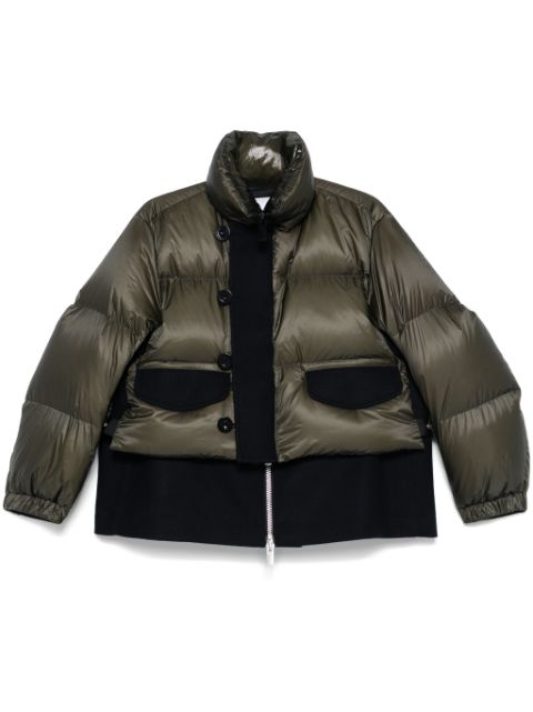 sacai layered puffer jacket