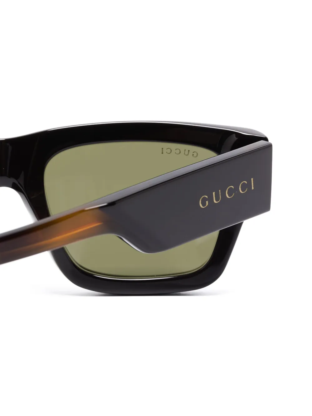 Gucci Eyewear Zonnebril met rechthoekig montuur Bruin