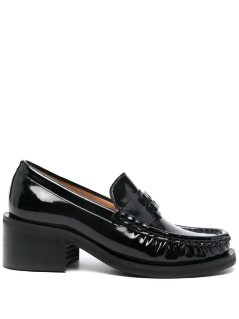 GANNI 55mm patent-finish loafers Women