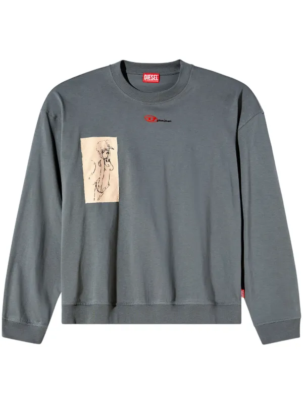 DIESEL s-boxt-ls-1p-dd ダミアーノ・デイヴィッド Diesel x Damiano David S-Boxt セーター | グレー | FARFETCH JP