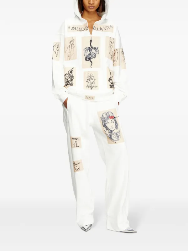Diesel x Damiano David S-Boxt Hoodie | White | FARFETCH