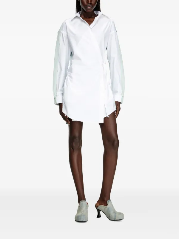 white mini dress with neck scarf Pelagia Halter Scarf Tie Mini Dress White