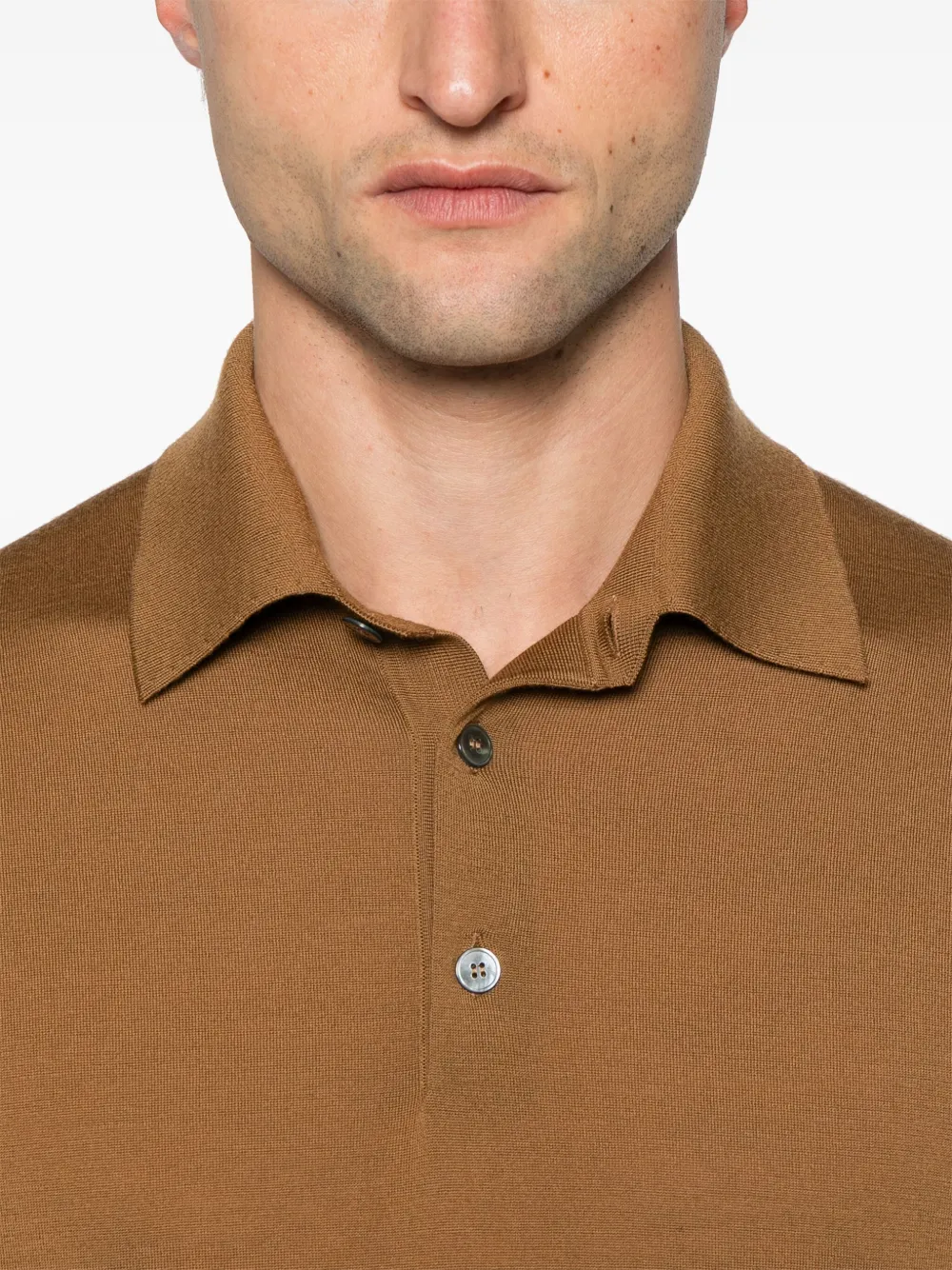Zegna Wollen poloshirt Bruin