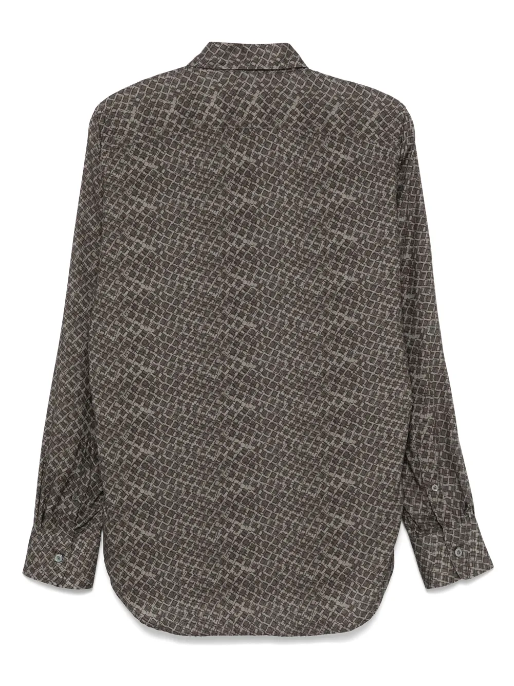Canali Overhemd met grafische print - Groen