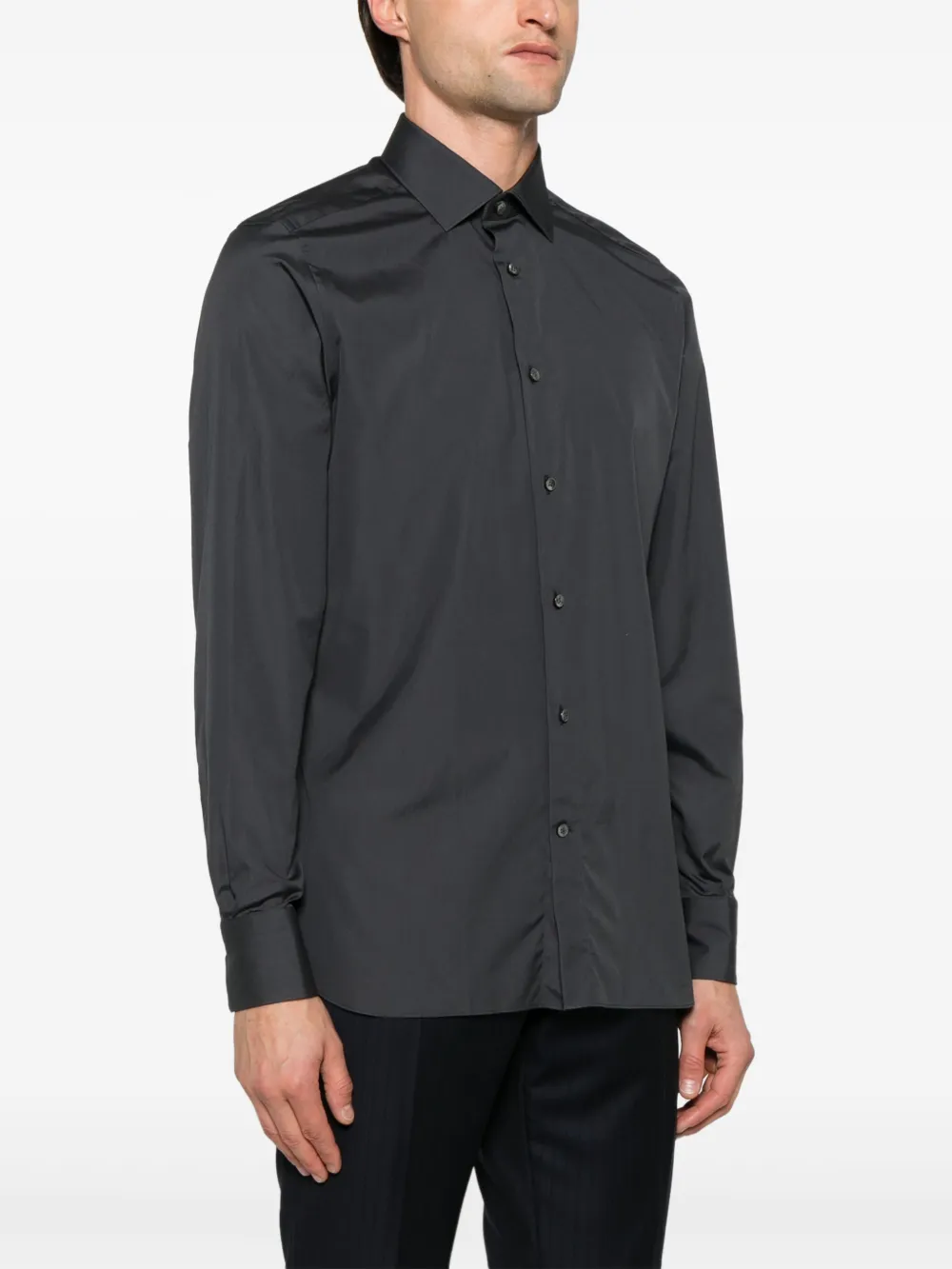 Zegna Popeline overhemd Grijs