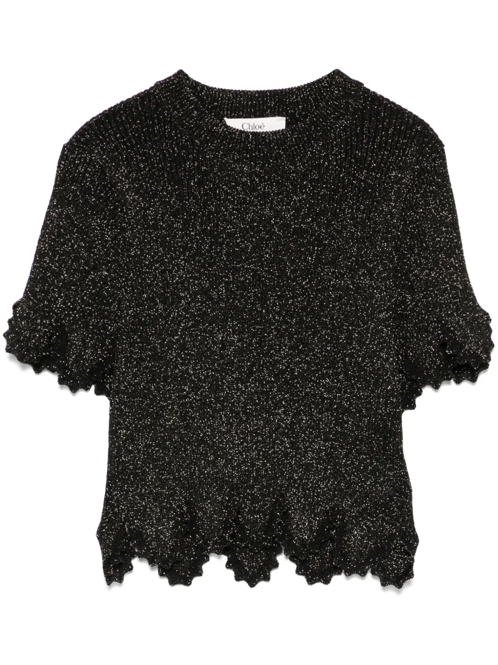Chloé scallop crop top – Black