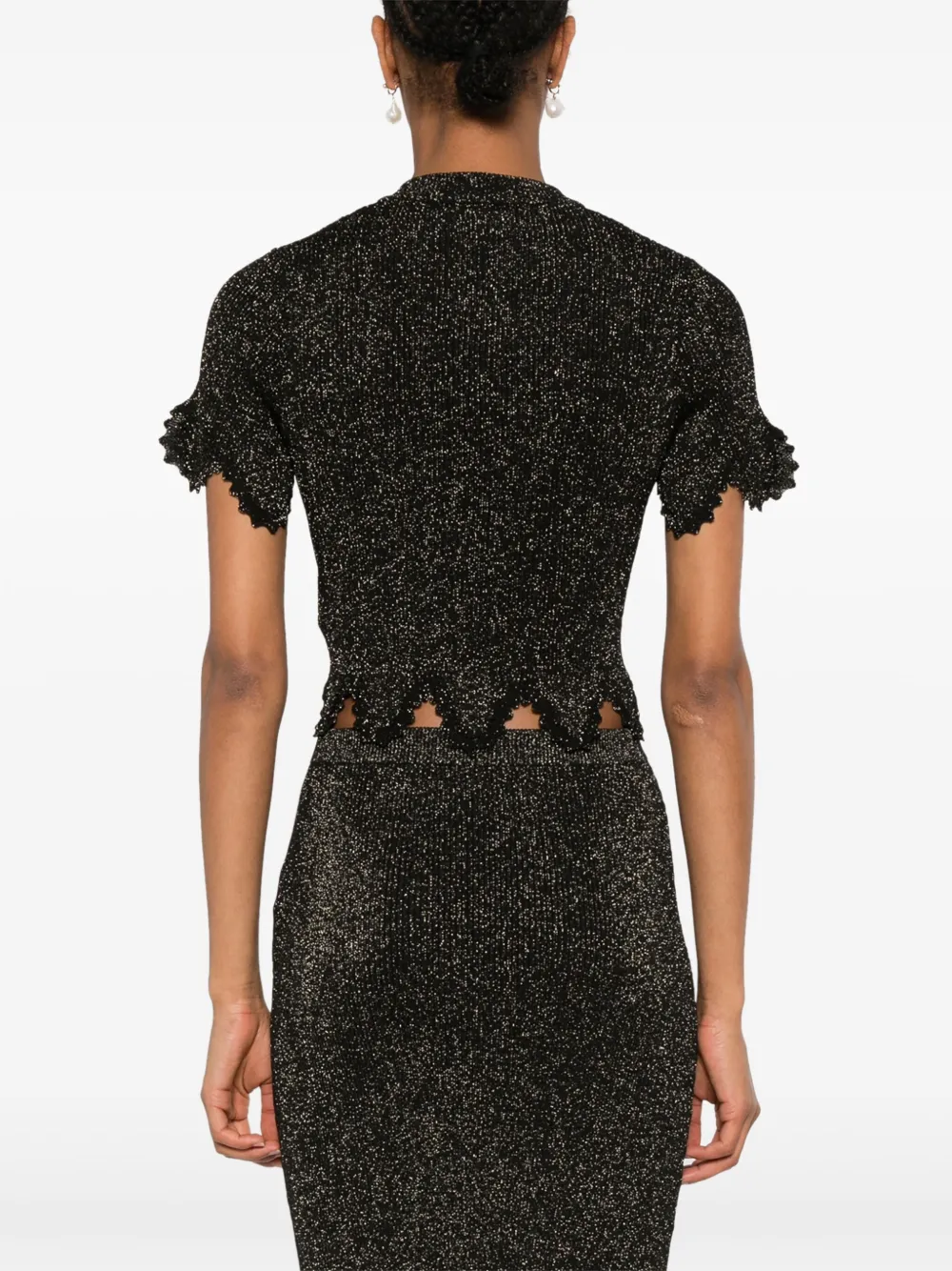Chloe Knit Crop Top (Angora Black) main image 0