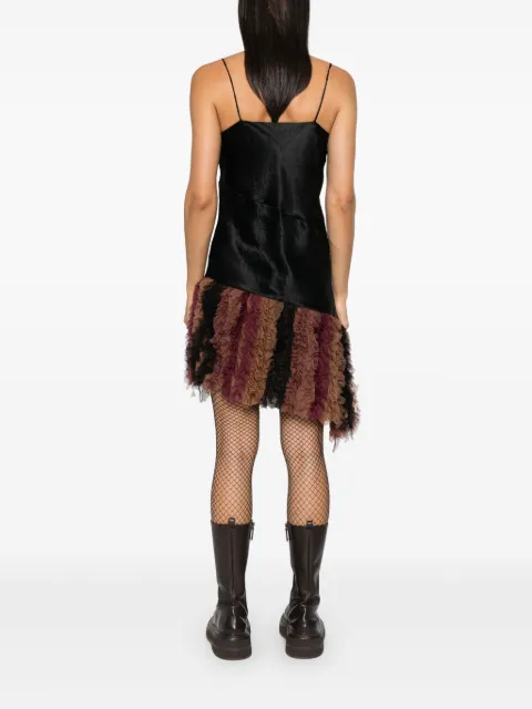 Song For The Mute chiffon-detail slip dress 242WDSO37SATNBLK - 3