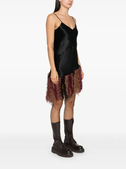 Song For The Mute chiffon-detail slip dress 242WDSO37SATNBLK - 2