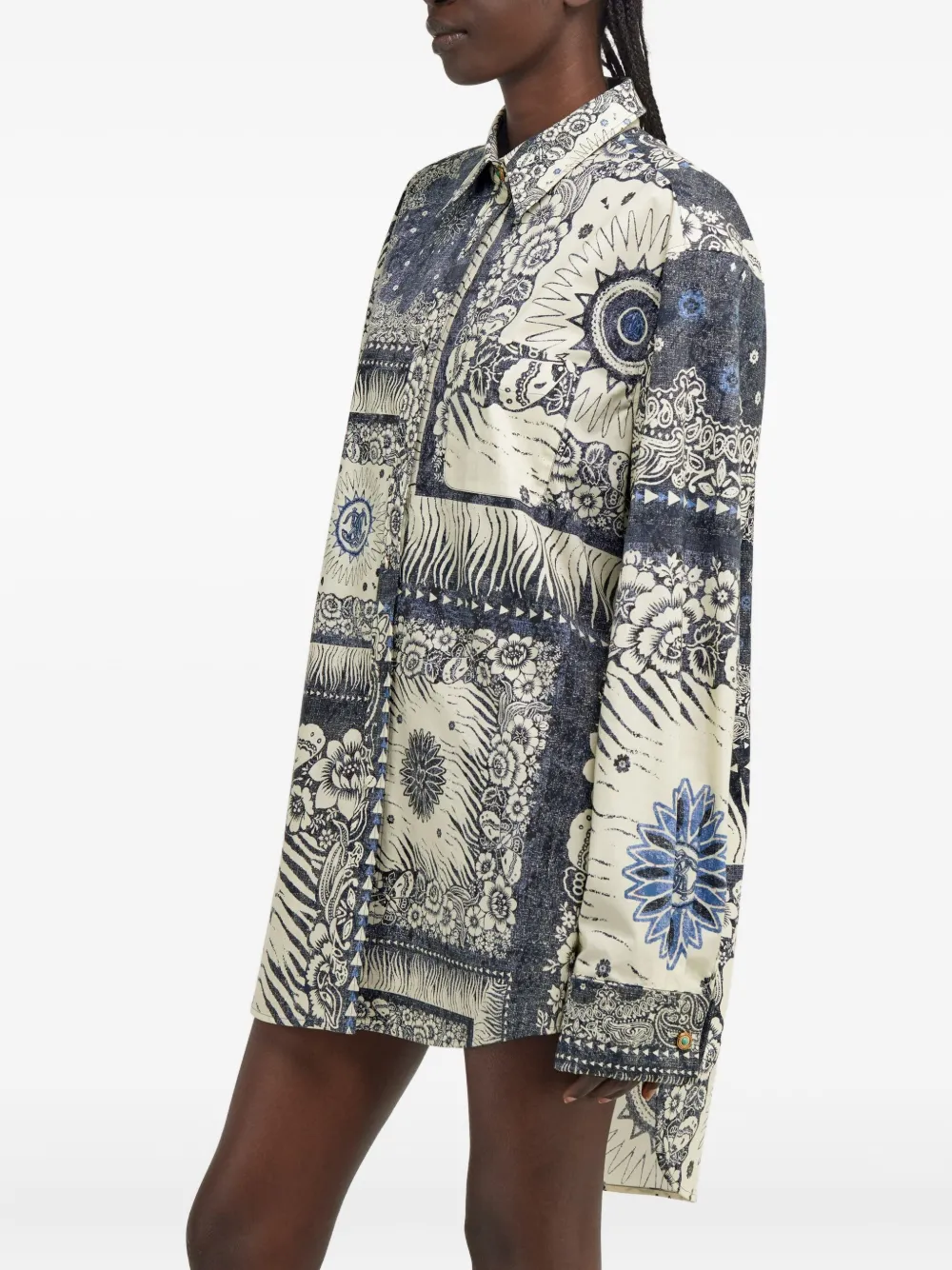 Roberto Cavalli T-shirtjurk met print Blauw