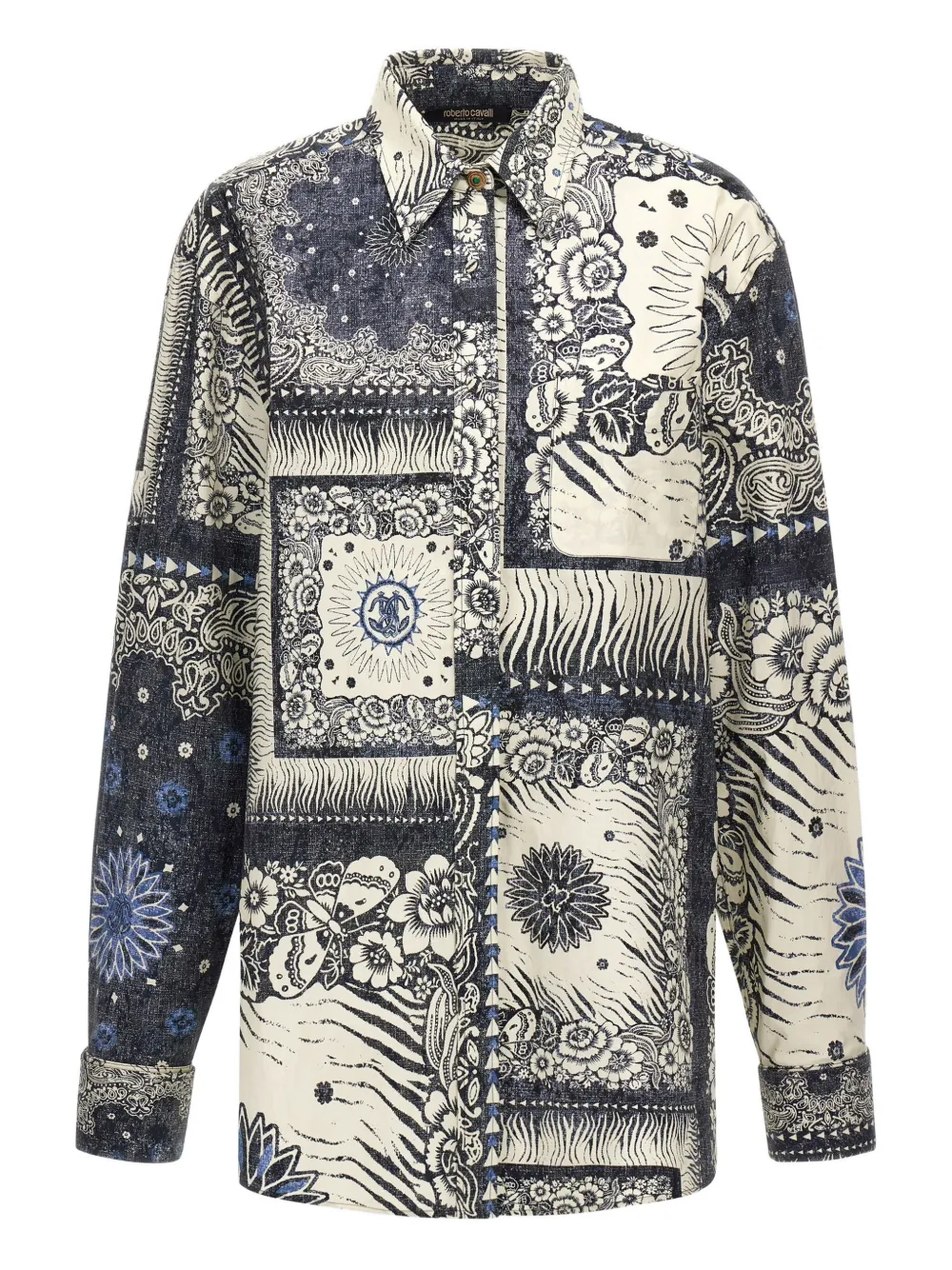 Roberto Cavalli T-shirtjurk met print Blauw