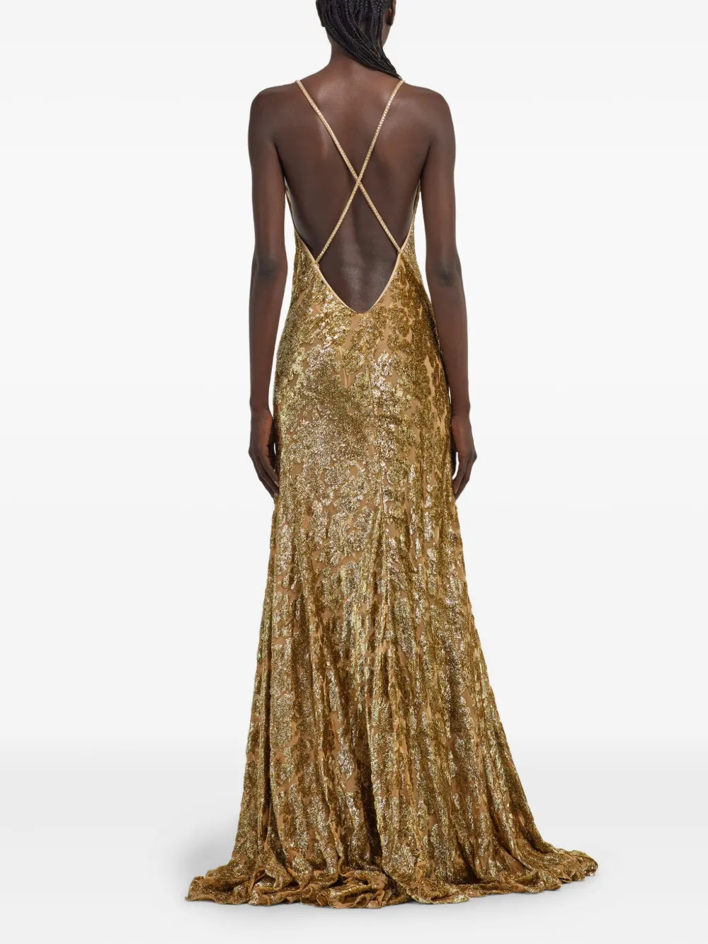 Roberto Cavalli metallic-effect maxi dress | Image 5