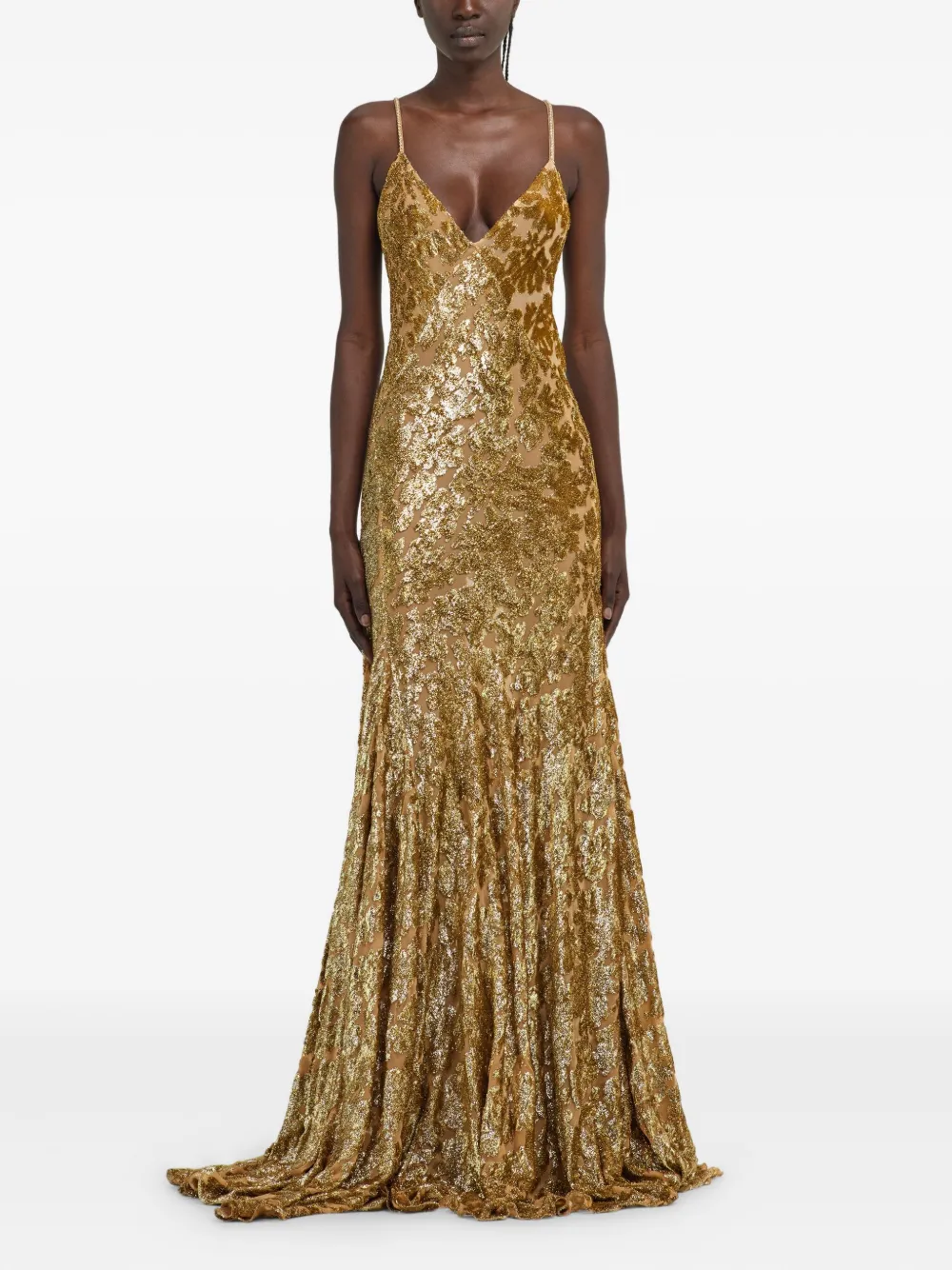 Roberto Cavalli metallic-effect maxi dress | Dresses | Image 3