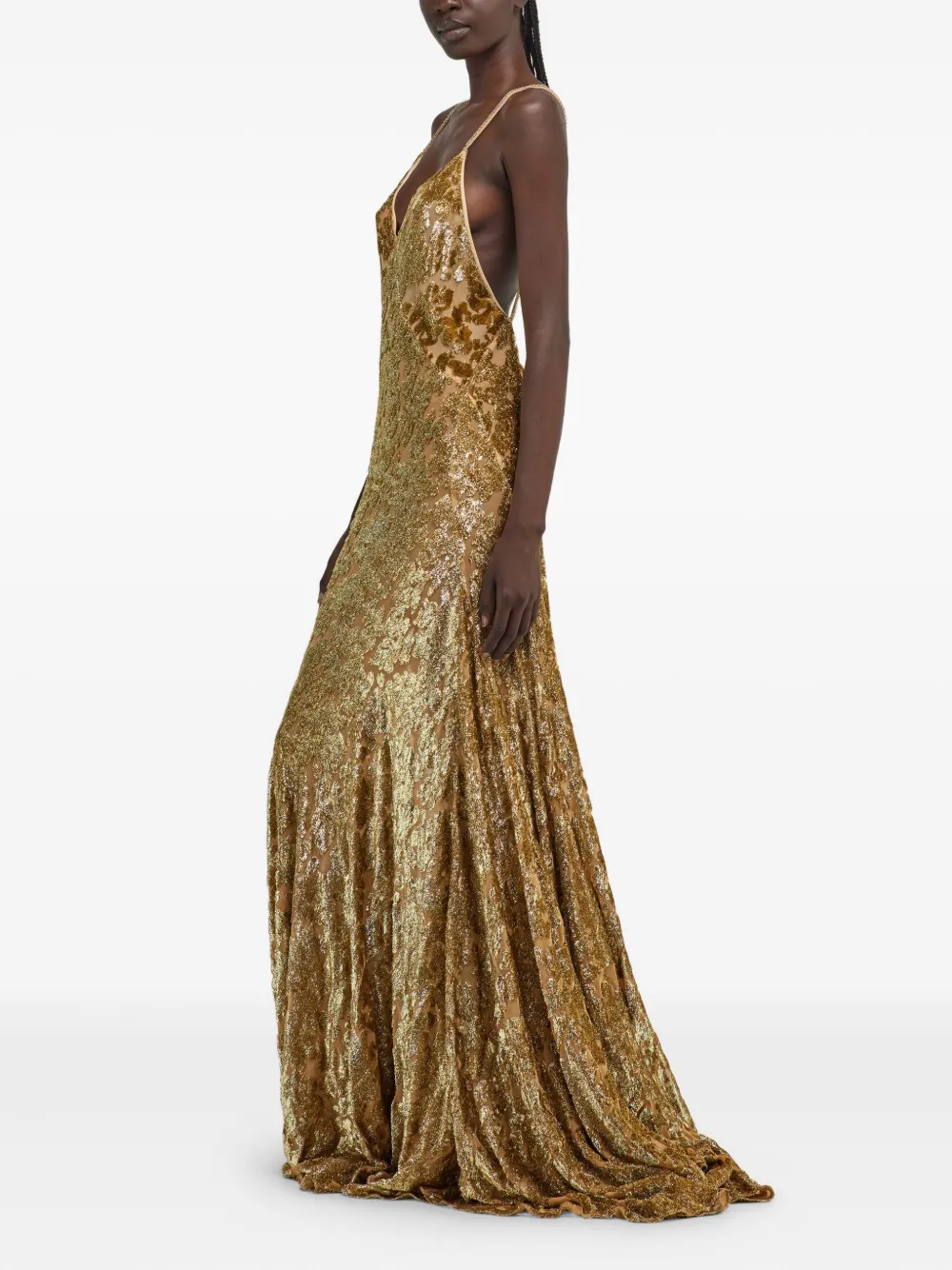 Roberto Cavalli metallic-effect maxi dress | Clothing | Image 4