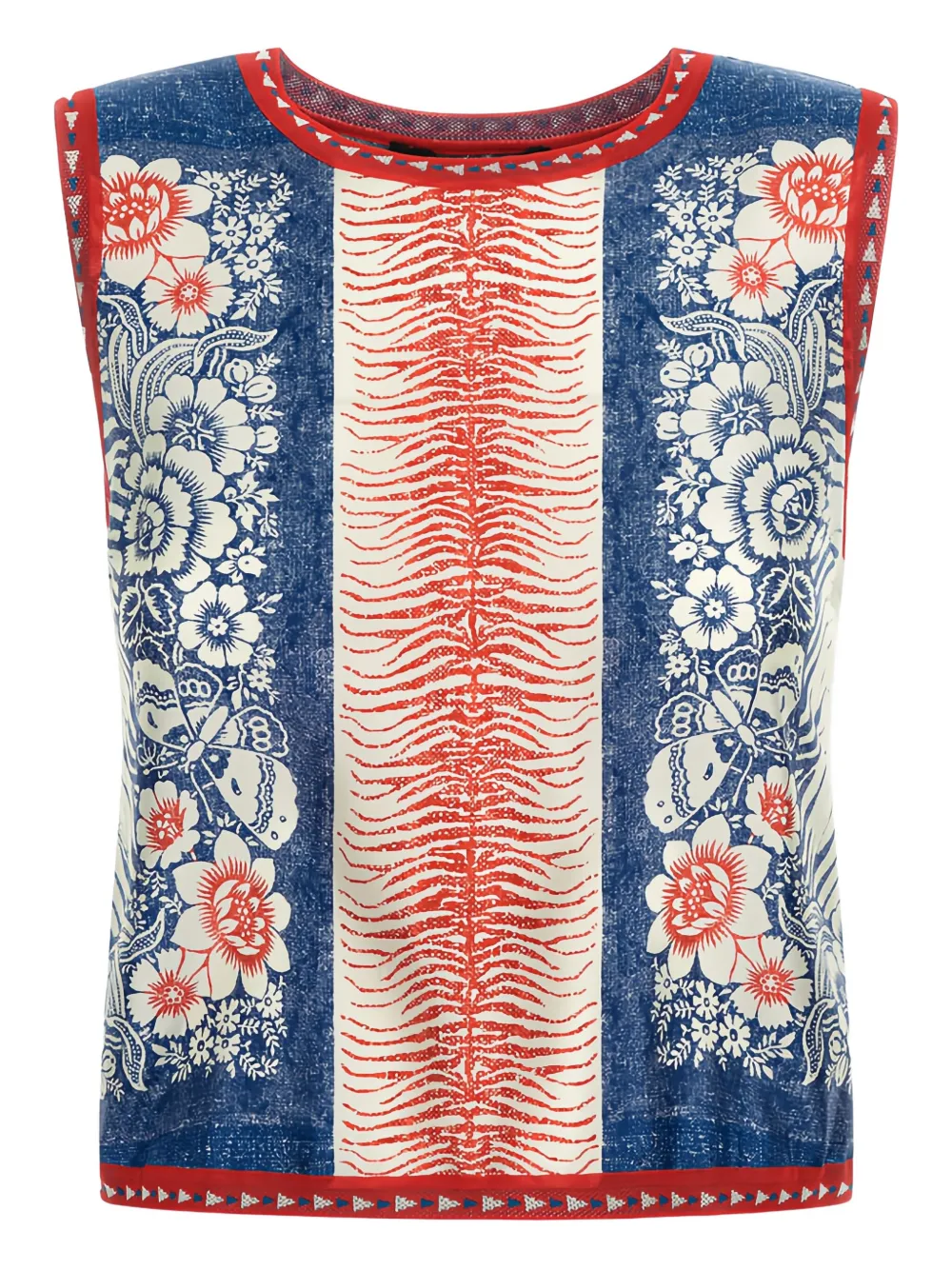 Roberto Cavalli Print Sleeveless Top In Multi