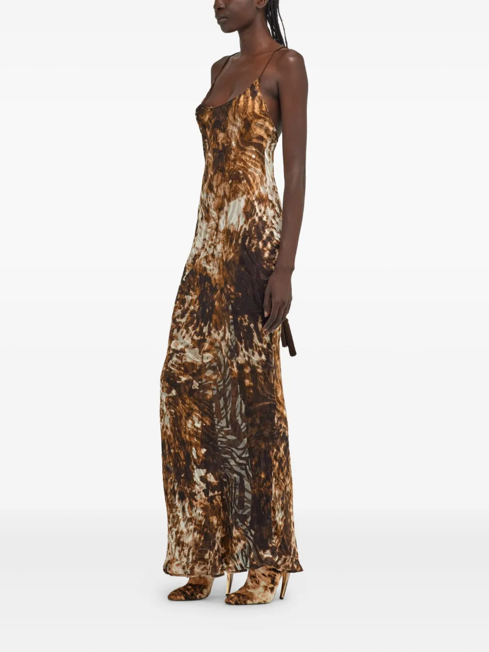ROBERTO CAVALLI APPALOOSA-PRINT MAXI DRESS