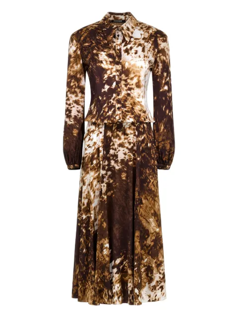 Roberto Cavalli print pleated midi dress