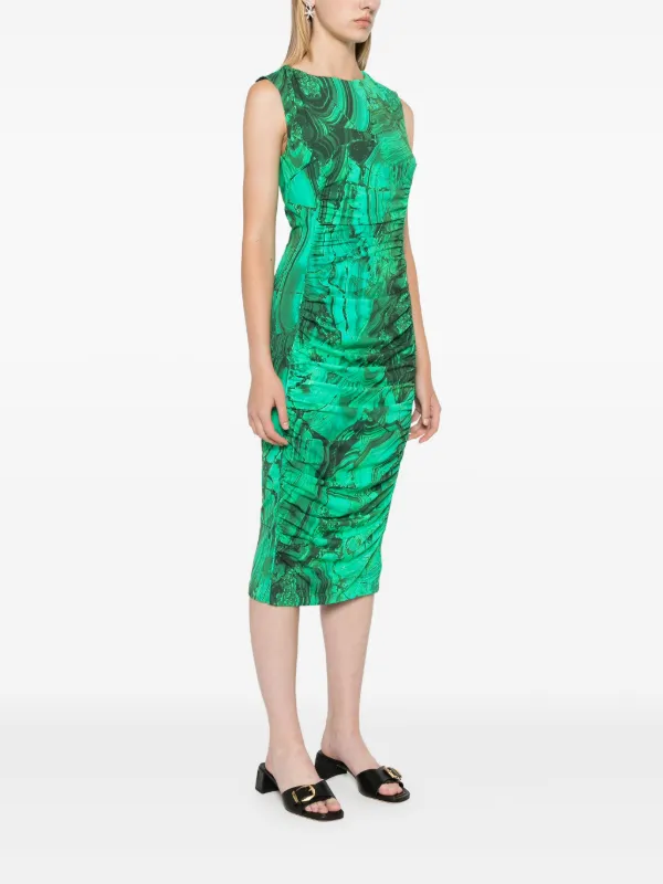 Roberto Cavalli abstract-print Midi Dress | Green | FARFETCH AO