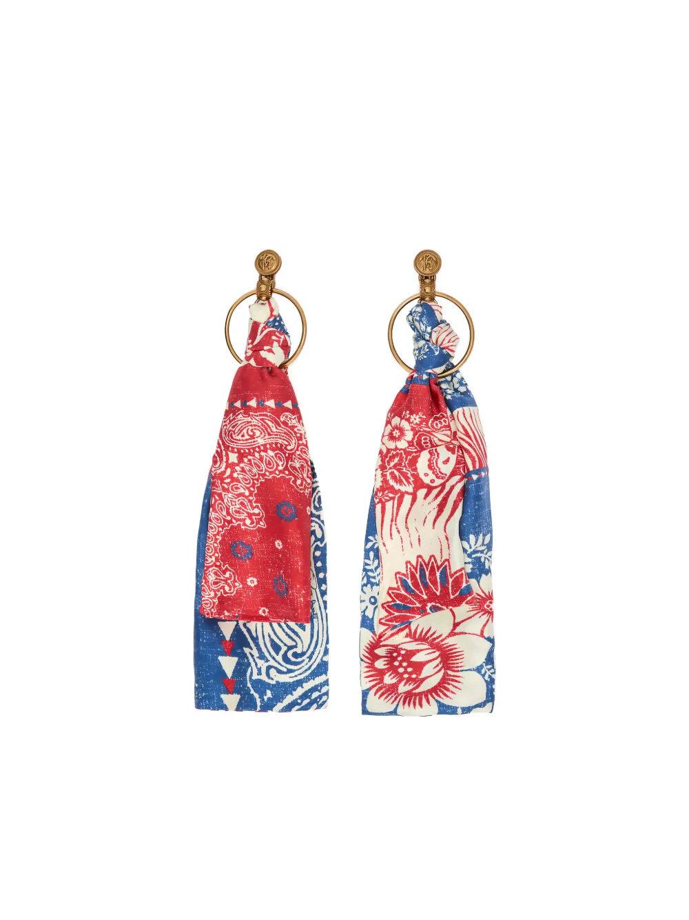 Roberto Cavalli Silk Paisley-print Earrings In Multi
