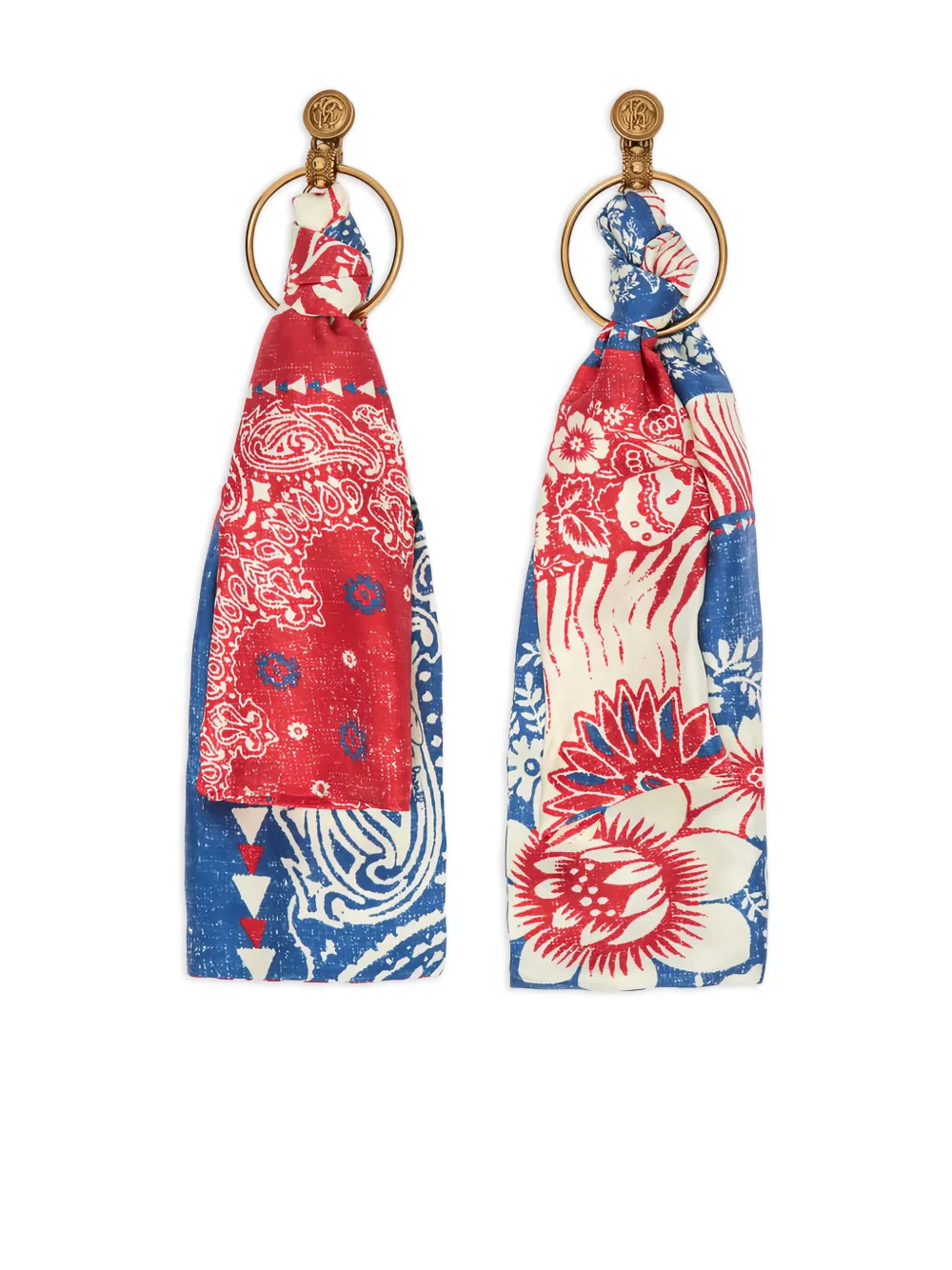 Roberto Cavalli silk paisley-print earrings - Blu