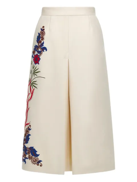 Roberto Cavalli floral-embroidered midi skirt