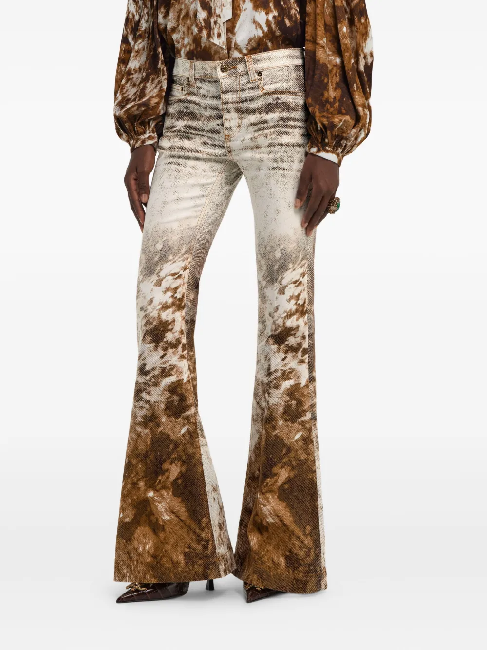 Roberto Cavalli Jeans met Appaloosa-print Bruin
