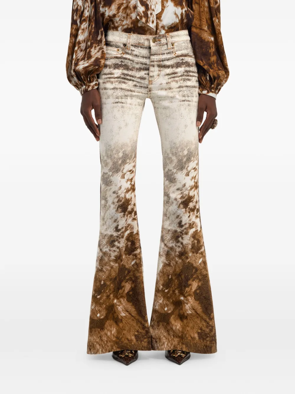 Roberto Cavalli Jeans met Appaloosa-print Bruin