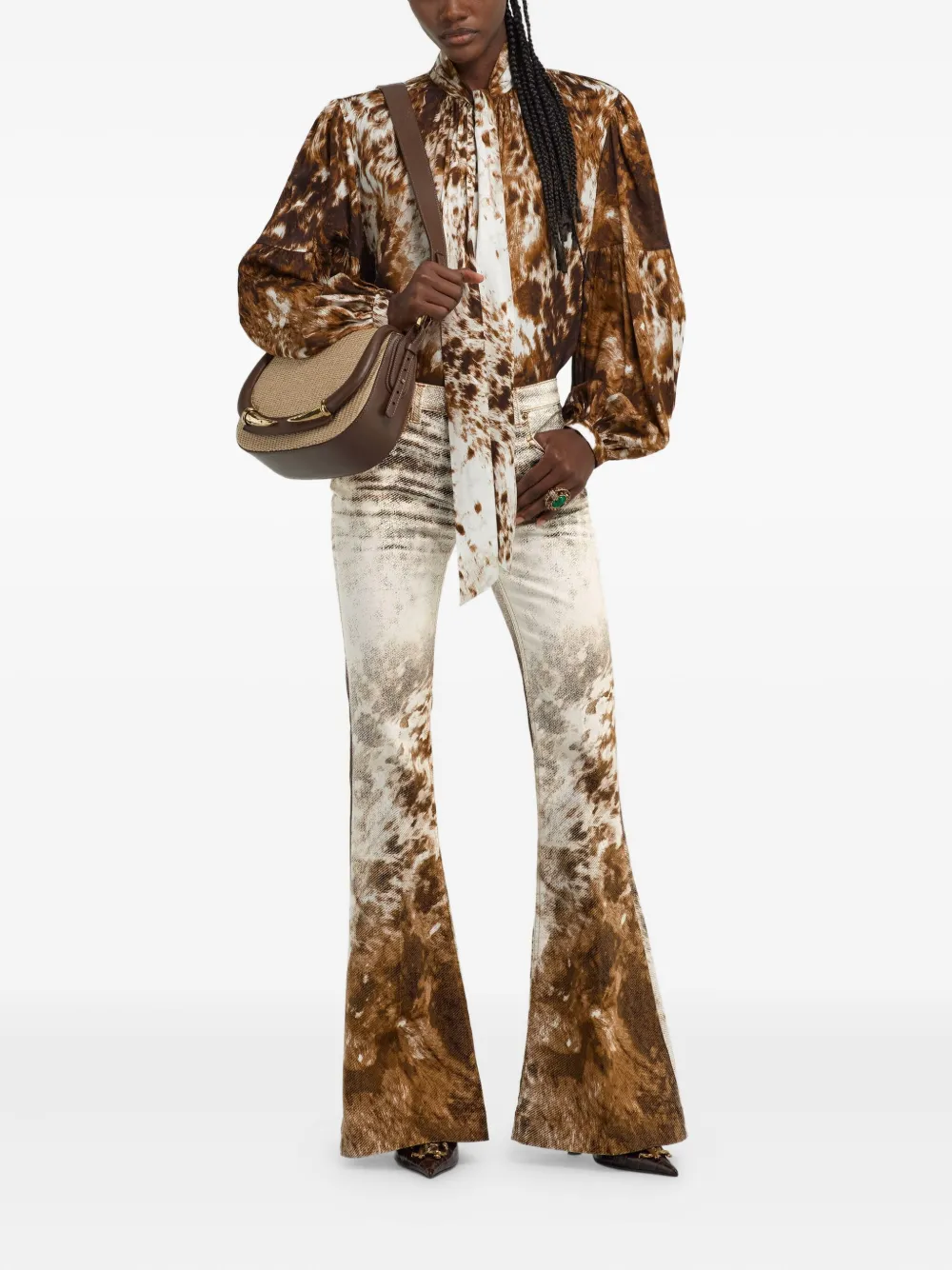 Roberto Cavalli Jeans met Appaloosa-print - Bruin