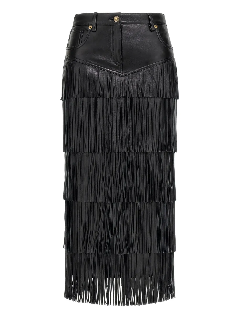 Roberto Cavalli fringed midi skirt | Black | Image 1