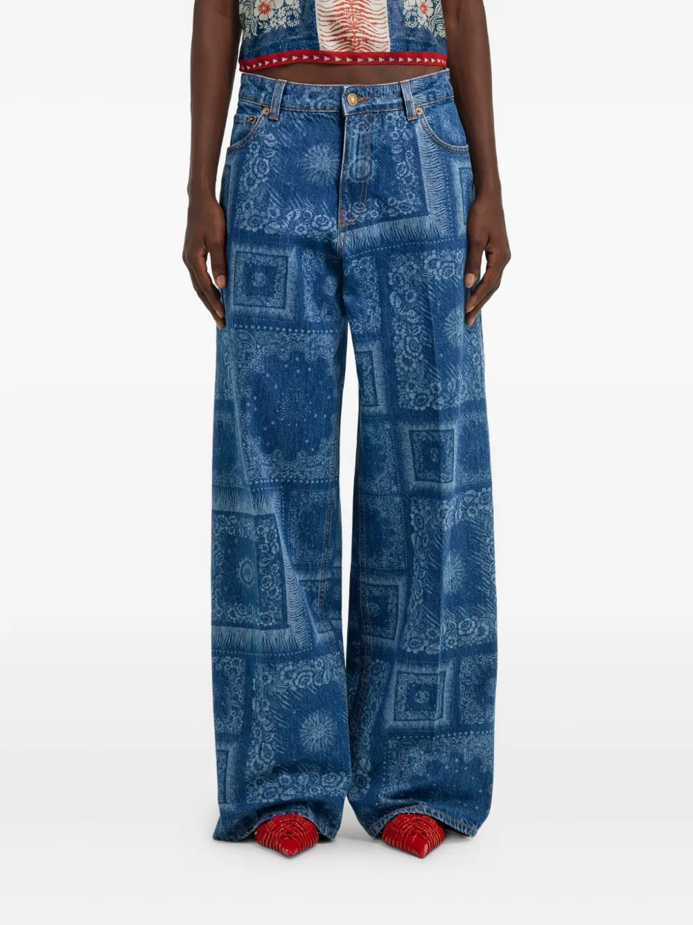 Roberto Cavalli Jeans met wijde pijpen Blauw