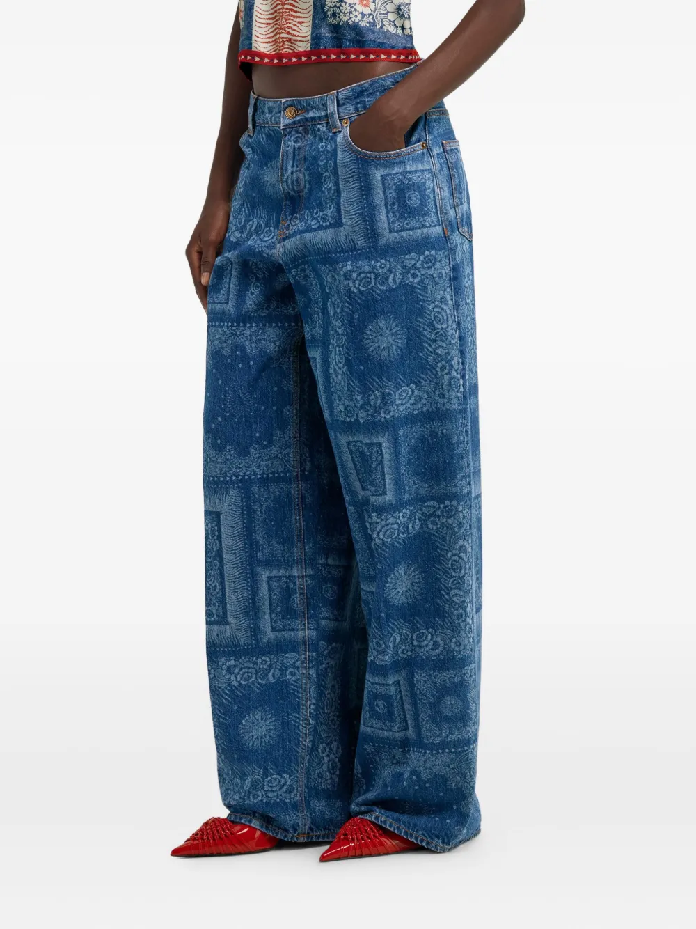 Roberto Cavalli Jeans met wijde pijpen Blauw