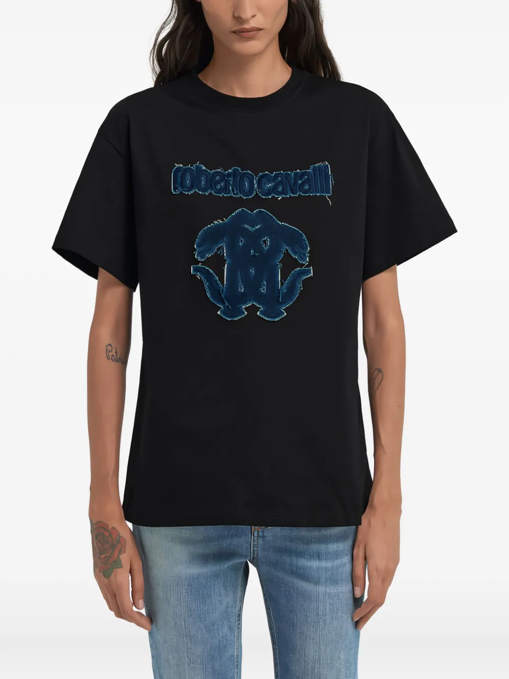 Roberto Cavalli Katoenen T-shirt Zwart