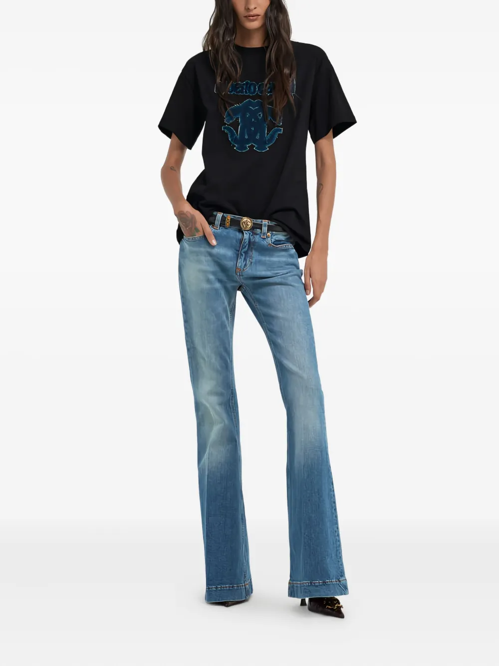 Roberto Cavalli Katoenen T-shirt Zwart