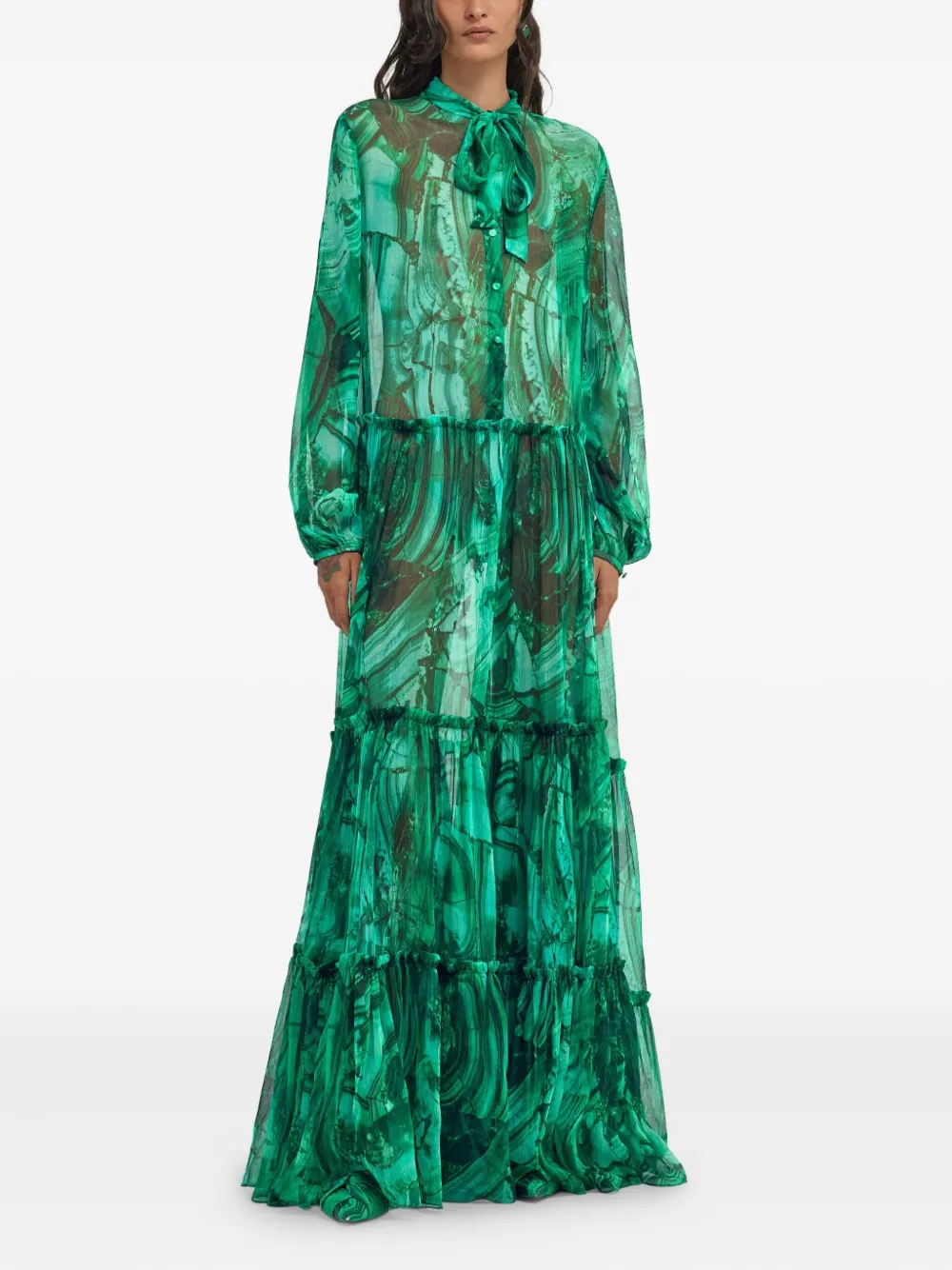 ROBERTO CAVALLI ABSTRACT-PRINT MAXI DRESS 
