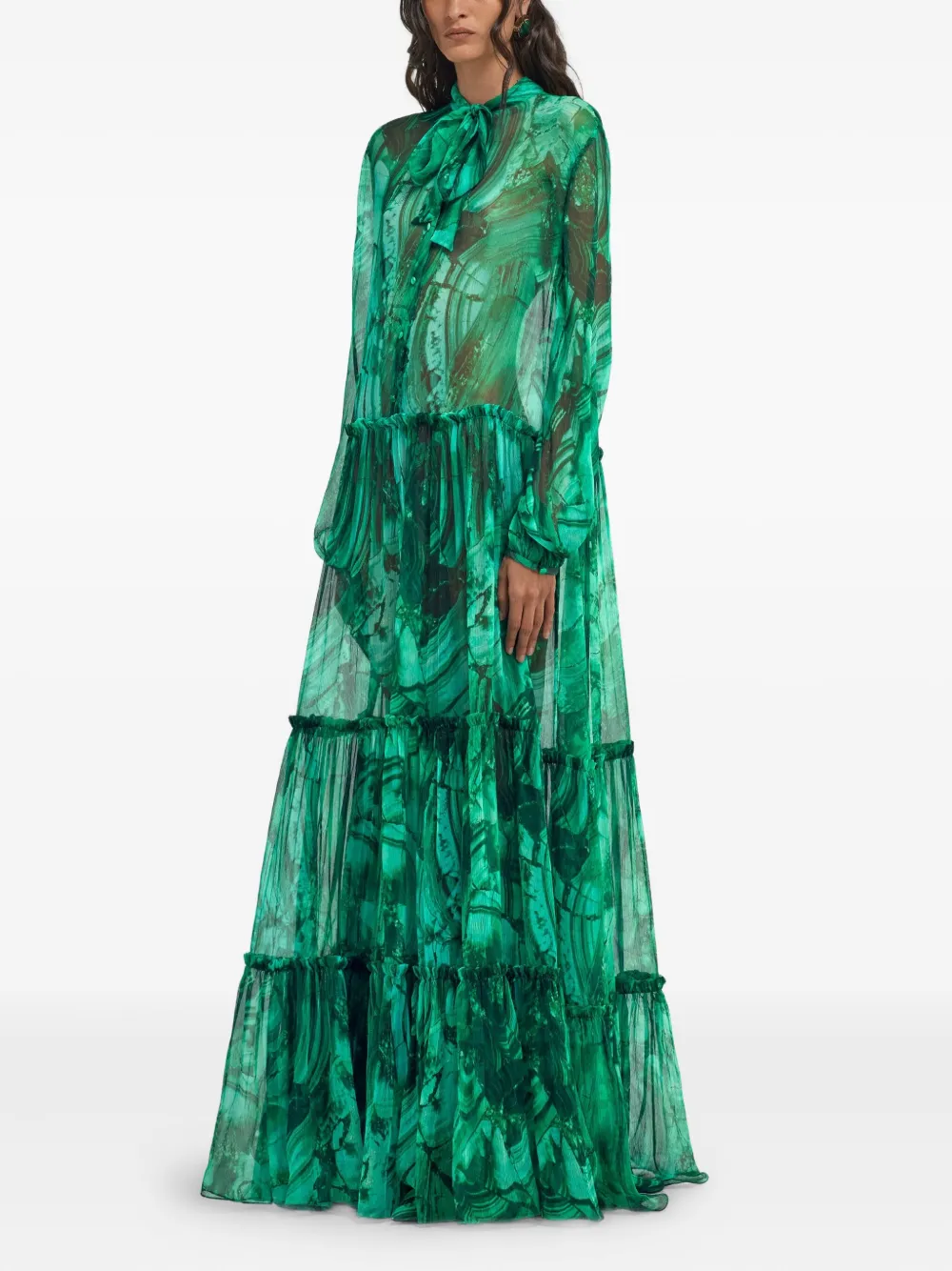 ROBERTO CAVALLI ABSTRACT-PRINT MAXI DRESS 