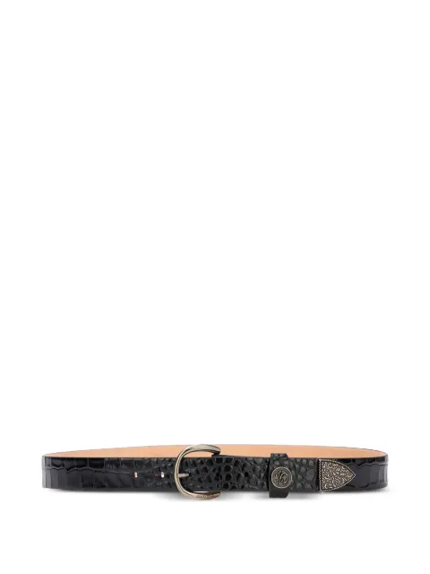 Roberto Cavalli crocodile-embossed logo belt