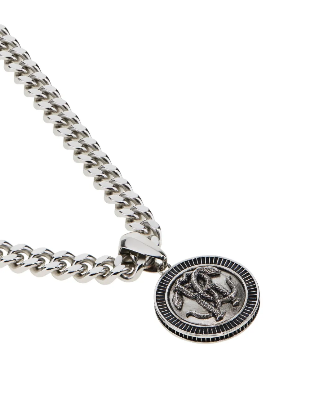 Roberto Cavalli Statement Chain Necklace In Silber
