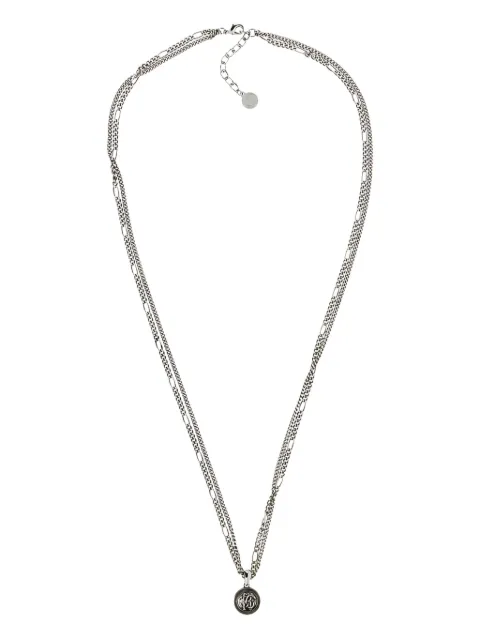Roberto Cavalli layered chain coin necklace