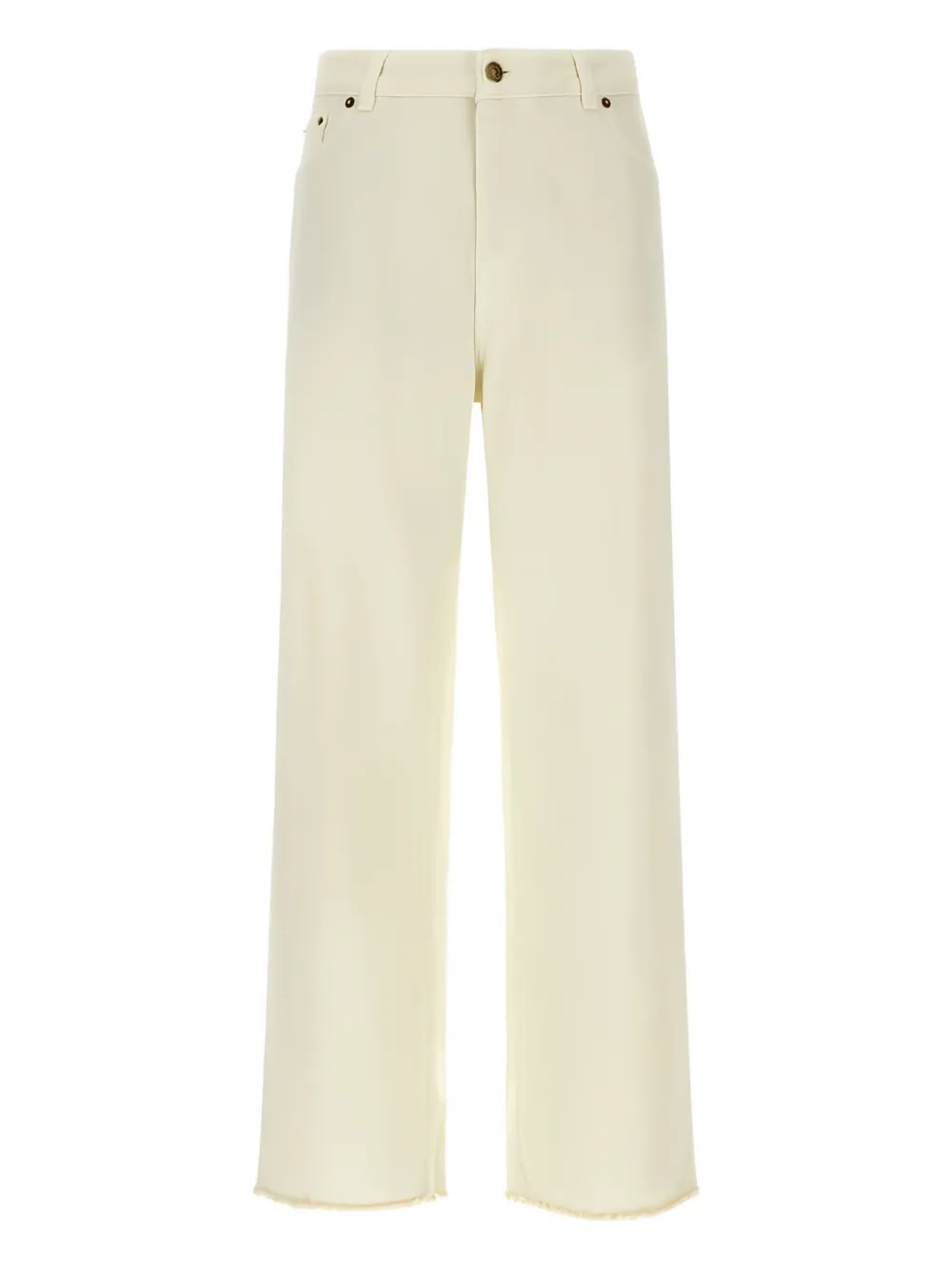 Roberto Cavalli frayed-hem cotton jeans | Neutrals | Image 1