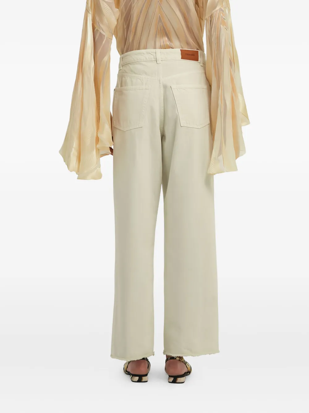 Roberto Cavalli Katoenen jeans met franje Beige