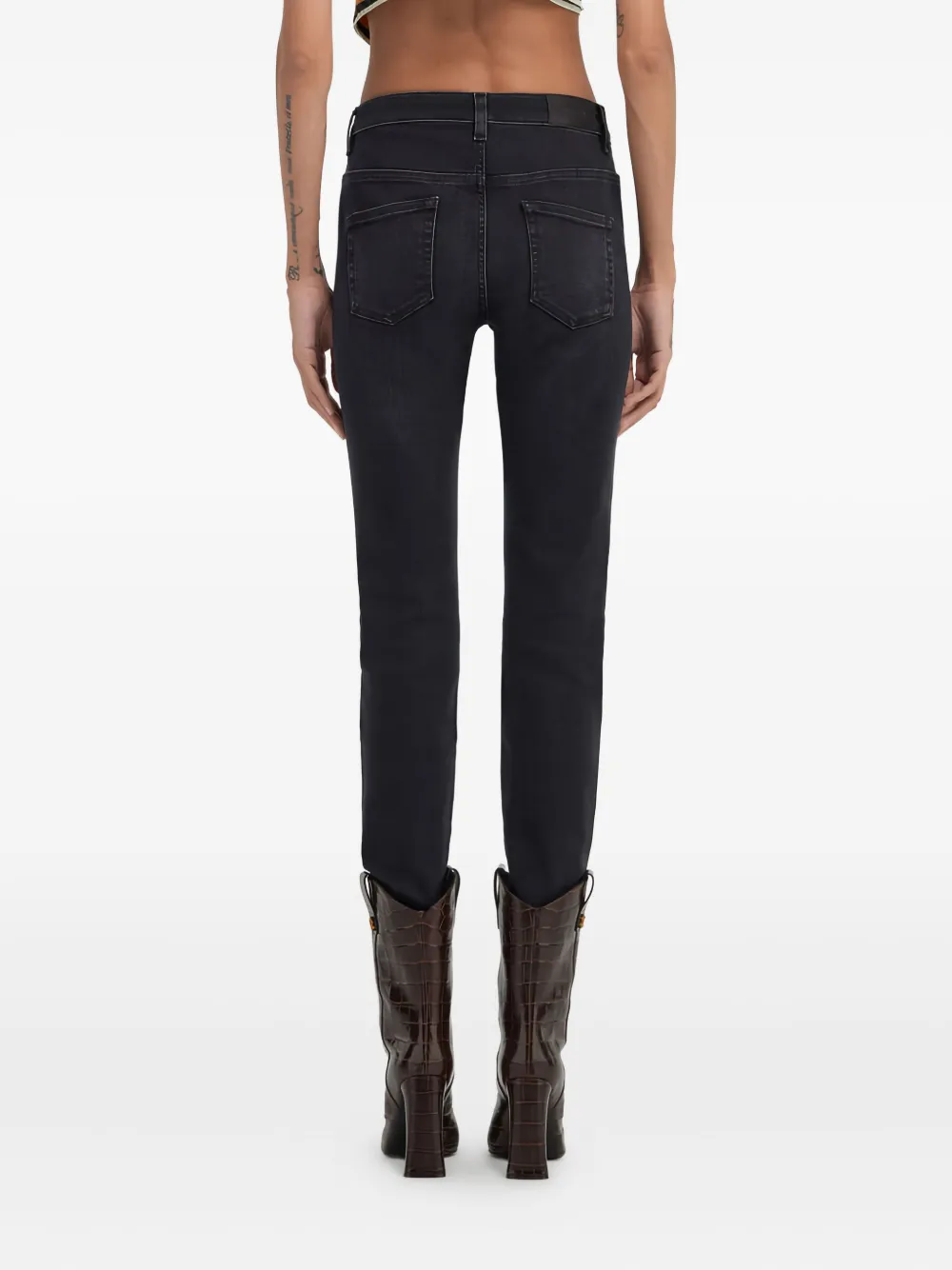 Roberto Cavalli Faded Skinny Jeans In Black