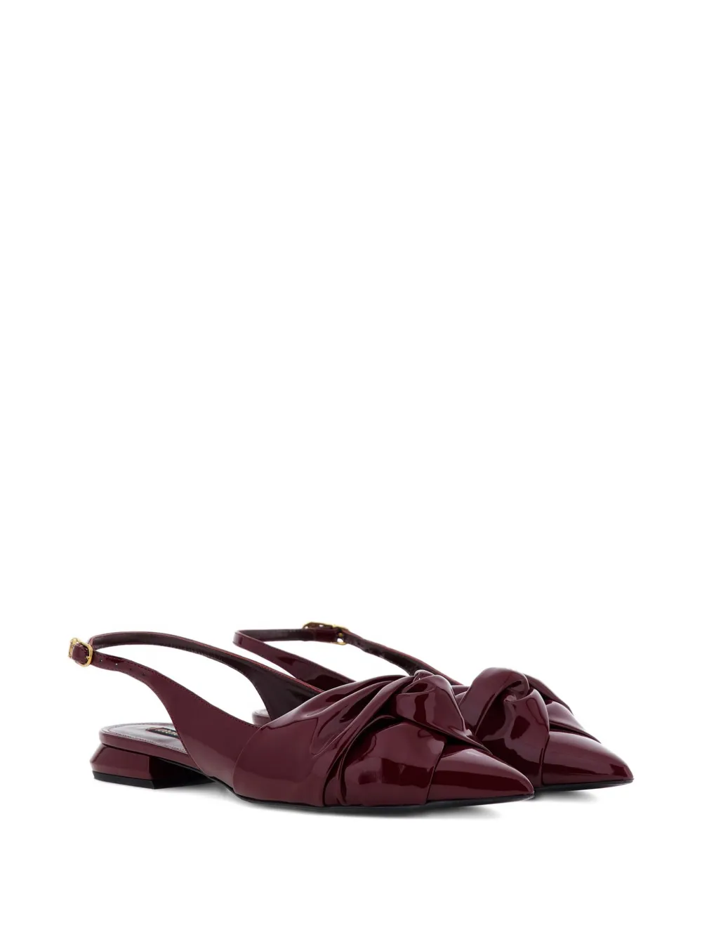 Roberto Cavalli knot-detail pointed-toe flat pumps Purple