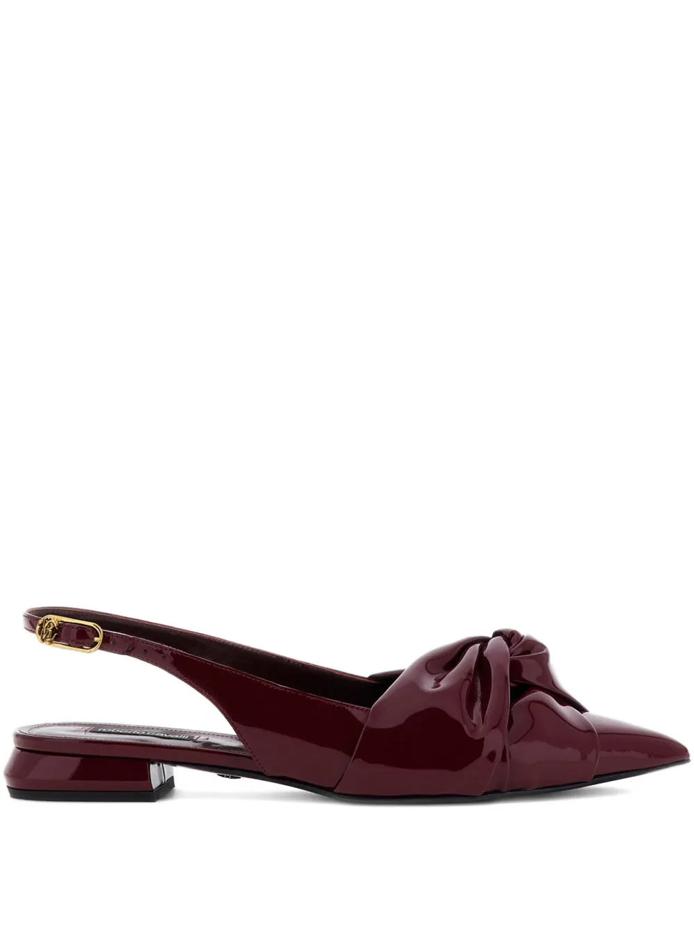 Roberto Cavalli knot-detail pointed-toe flat pumps Purple