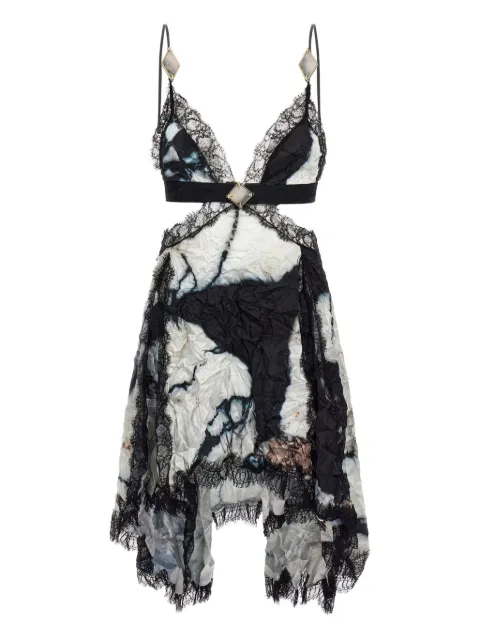 Roberto Cavalli marbled-print mini dress