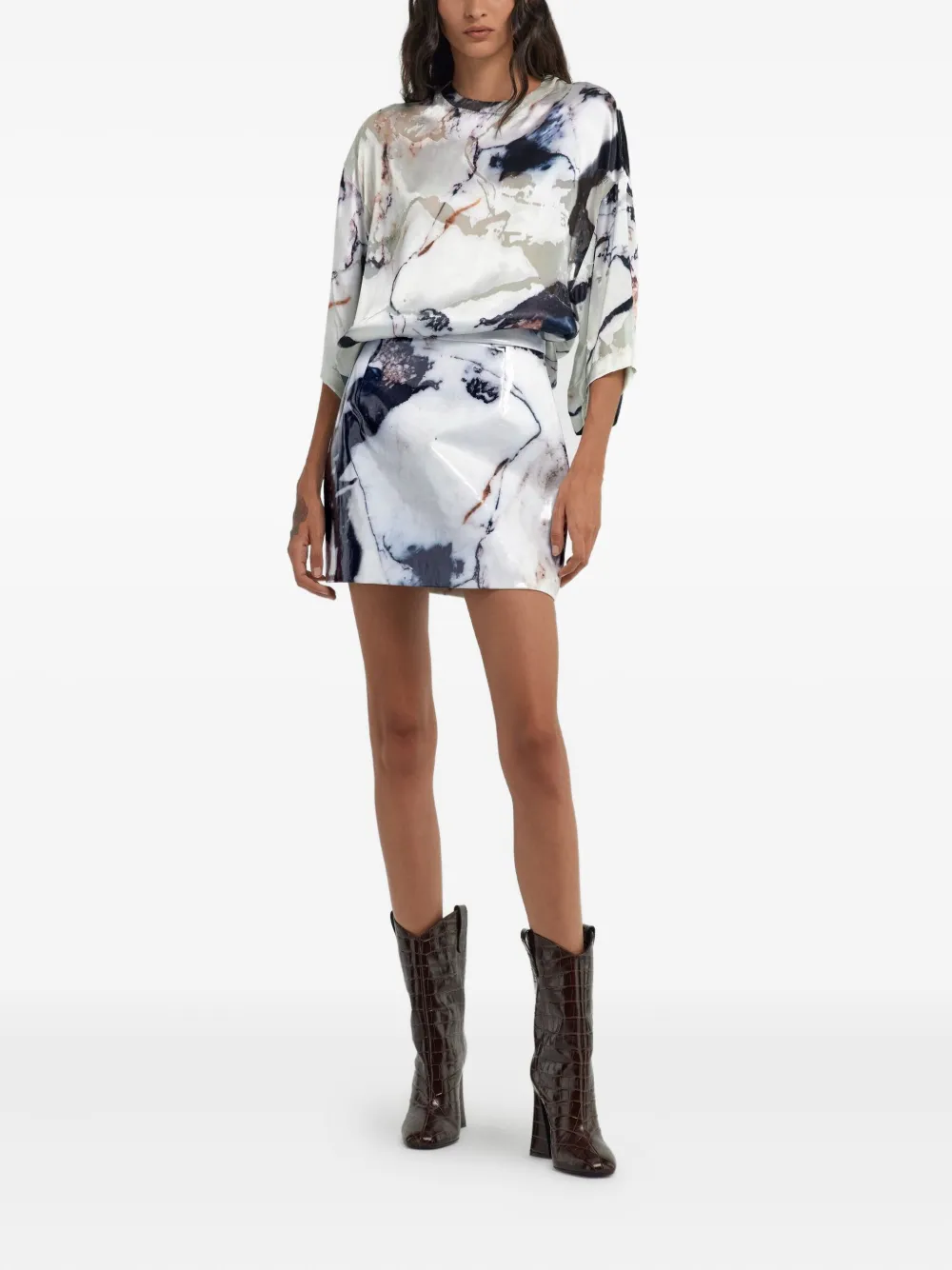 Roberto Cavalli marble-print mini skirt | A-Line Skirts | Image 2