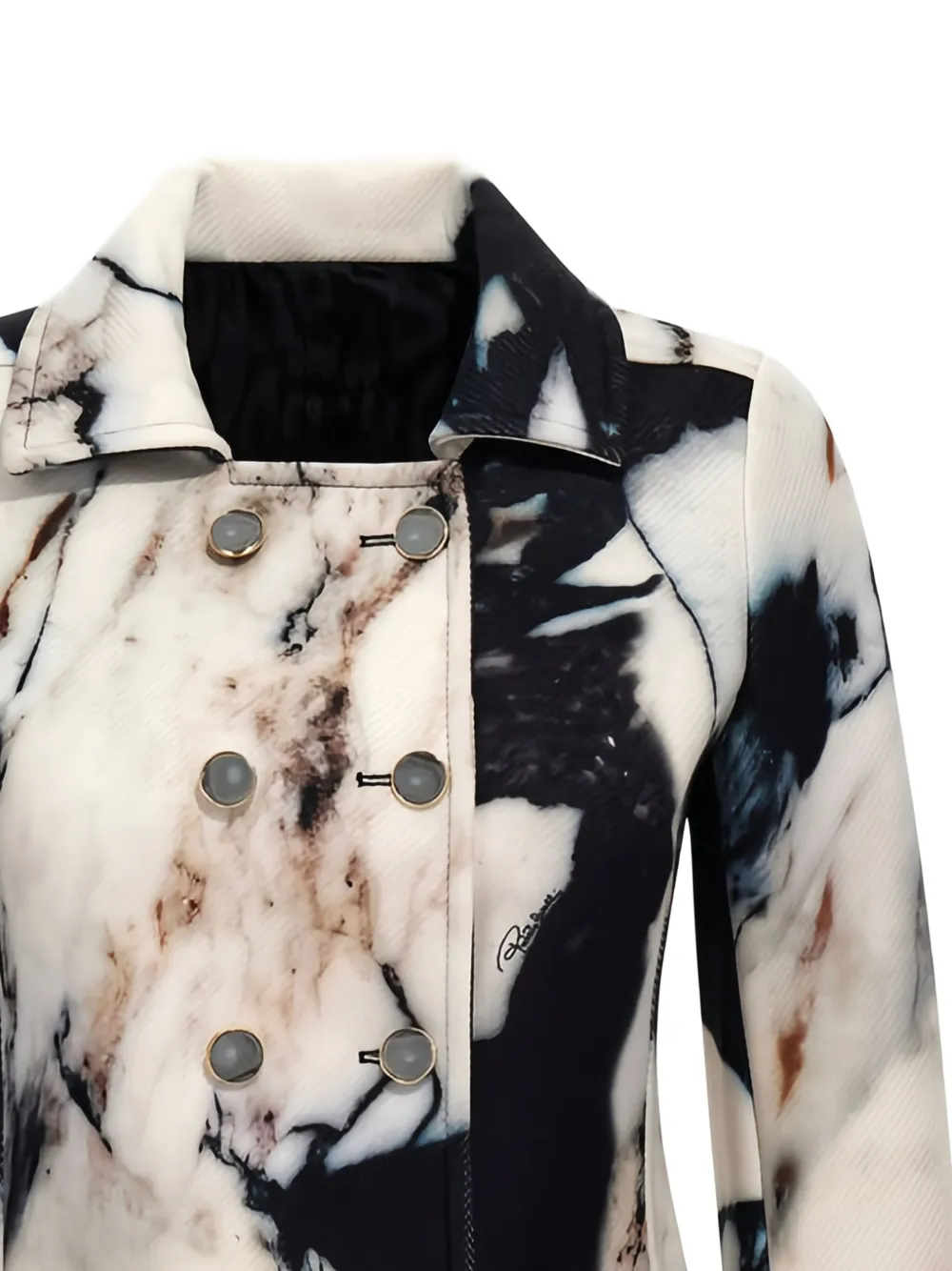 Roberto Cavalli marble-print double-breasted jacket | Fitted Jackets | Image 2