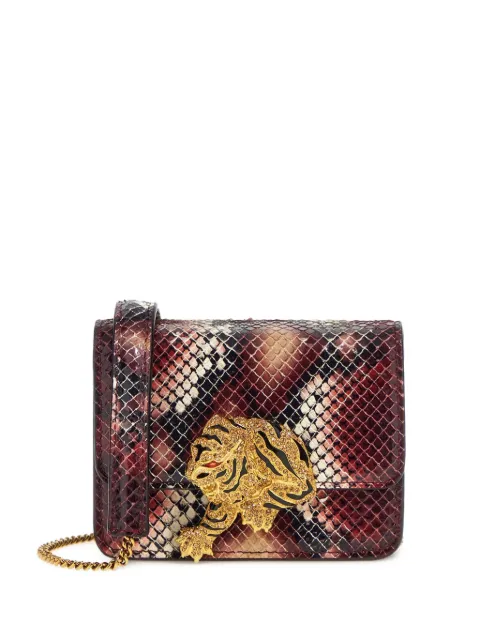 Roberto Cavalli mini Roar snakeskin tiger-head shoulder bag